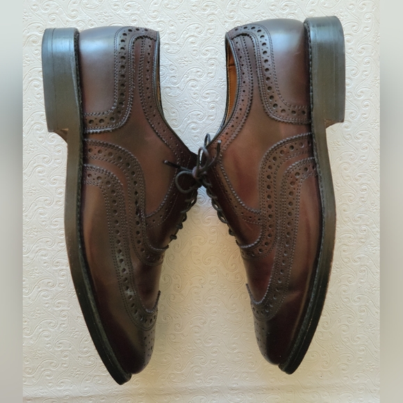 Allen Edmonds Fairhaven Mens Wingtip Dress Shoes Size 8 Dark brown/mahog… - Picture 6 of 16